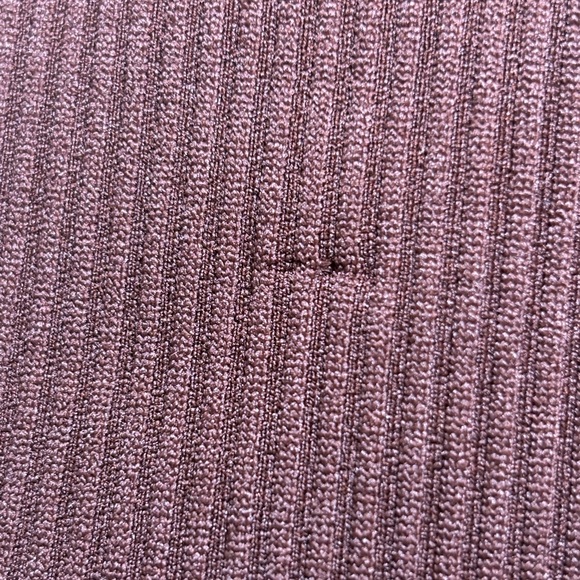 H&M Ribbed Slip Dress Medium Brown Lace Trim Adjustable Straps - Picture 6 of 6